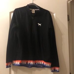 EUC VICTORIA SECRET PINK BLACK MULTI 3/4 ZIP SS sz L